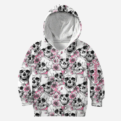 Floral & Skulls - Personalized Skull Hoodie and Leggings