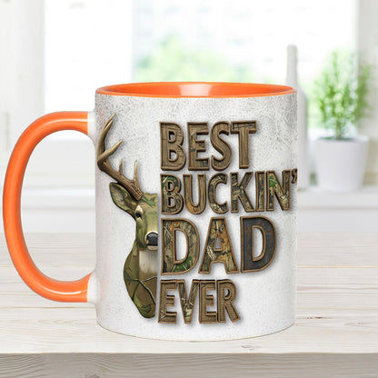 Best Buckin Dad Ever - Personalized Hunting Accent Mug