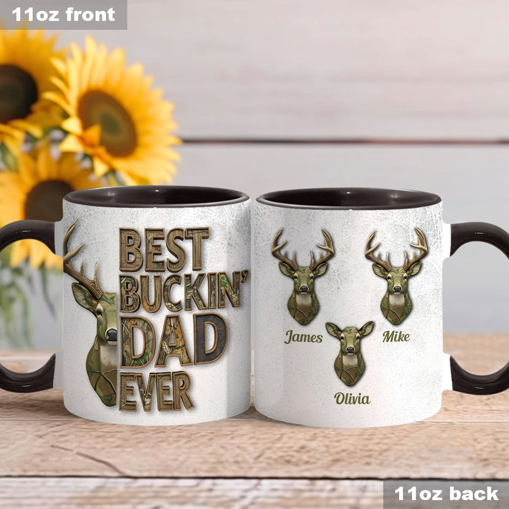 Best Buckin Dad Ever - Personalized Hunting Accent Mug