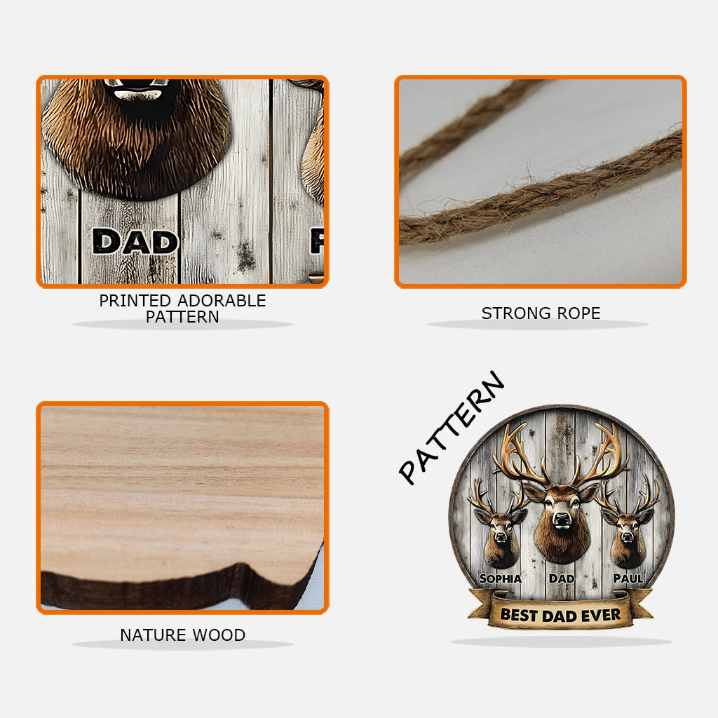 Best Dad Ever Gift For Dad, Grandpa, Uncle,.. - Personalized Hunting Custom Shaped Wood Sign