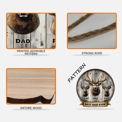 Best Dad Ever Gift For Dad, Grandpa, Uncle,.. - Personalized Hunting Custom Shaped Wood Sign