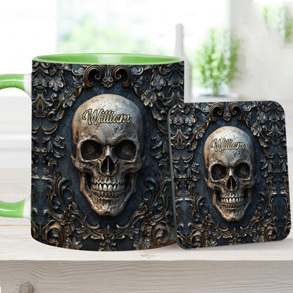 Touch My Coffee And I Will Drink It From Your Skull - Personalized Skull Accent Mug