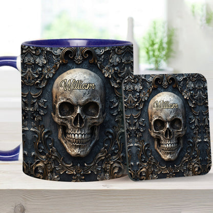 Touch My Coffee And I Will Drink It From Your Skull - Personalized Skull Accent Mug