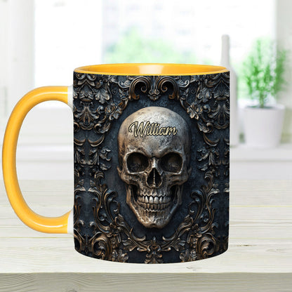 Touch My Coffee And I Will Drink It From Your Skull - Personalized Skull Accent Mug