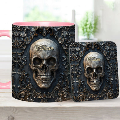 Touch My Coffee And I Will Drink It From Your Skull - Personalized Skull Accent Mug