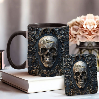 Touch My Coffee And I Will Drink It From Your Skull - Personalized Skull Accent Mug