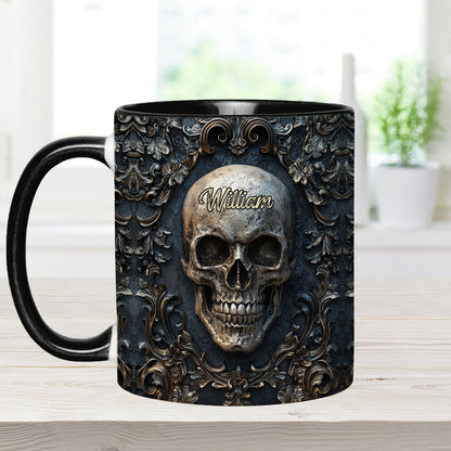 Touch My Coffee And I Will Drink It From Your Skull - Personalized Skull Accent Mug