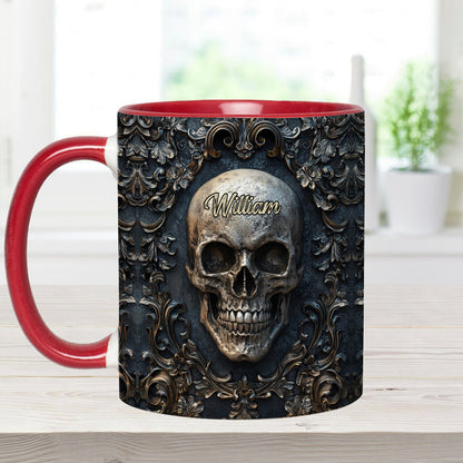 Touch My Coffee And I Will Drink It From Your Skull - Personalized Skull Accent Mug