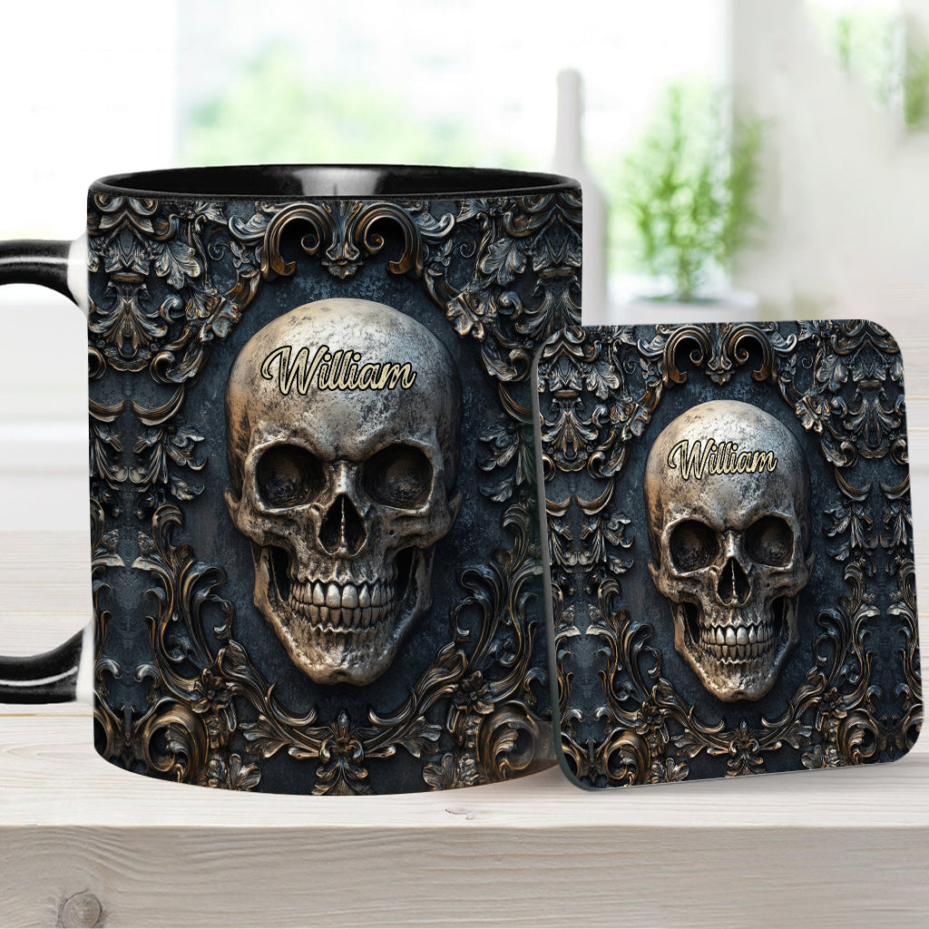 Touch My Coffee And I Will Drink It From Your Skull - Personalized Skull Accent Mug