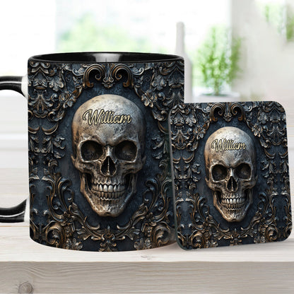 Touch My Coffee And I Will Drink It From Your Skull - Personalized Skull Accent Mug