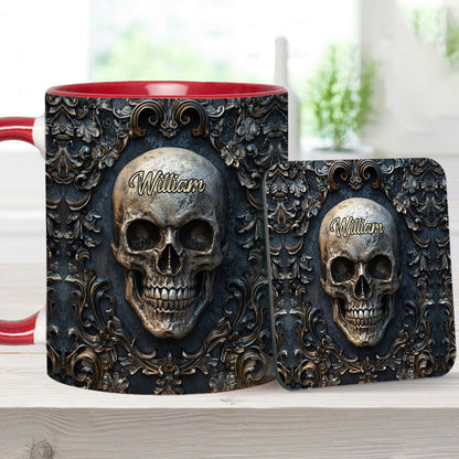 Touch My Coffee And I Will Drink It From Your Skull - Personalized Skull Accent Mug
