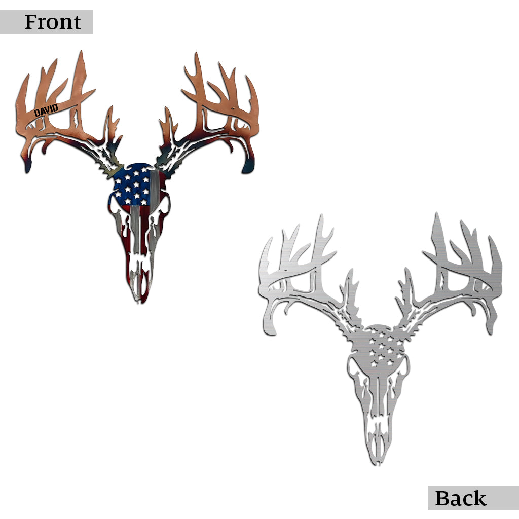 Patriot Buck - Personalized Hunting Cut Metal Sign