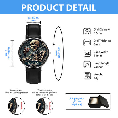 Time To Drink - Personalized Skull Hand Watch