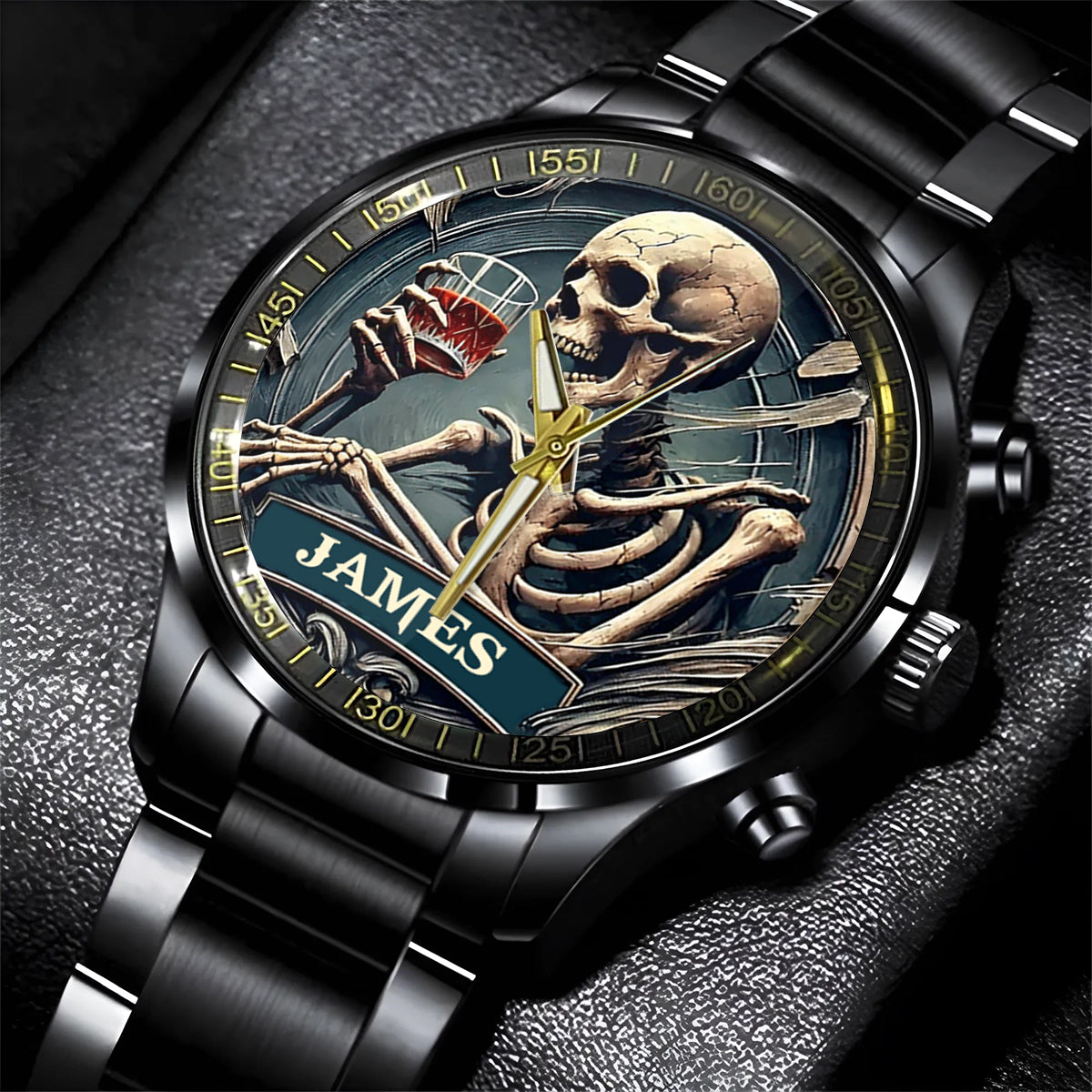 Time To Drink - Personalized Skull Hand Watch
