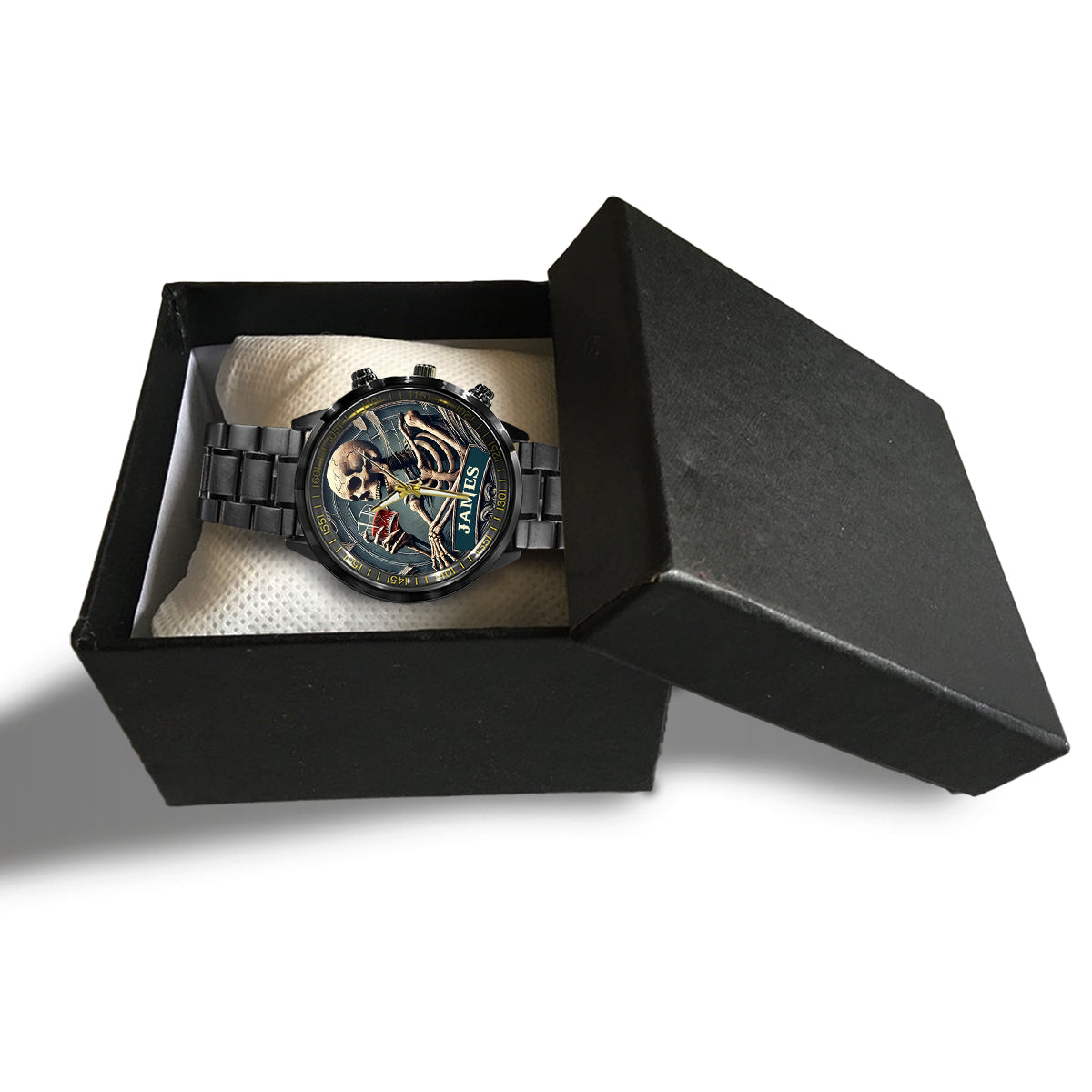 Time To Drink - Personalized Skull Hand Watch