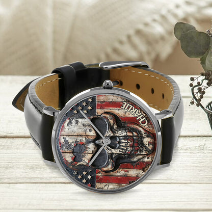 Patriotic Skull - Personalized Skull Hand Watch