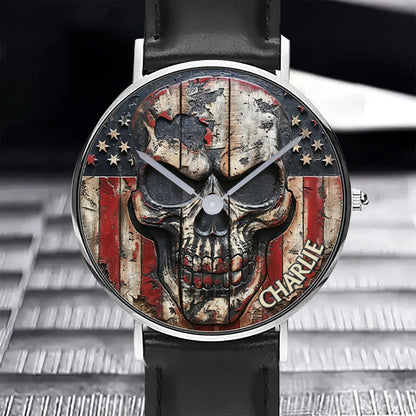 Patriotic Skull - Personalized Skull Hand Watch