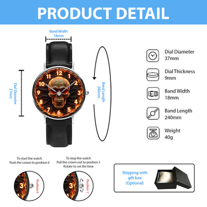 Fire Skull - Personalized Skull Hand Watch