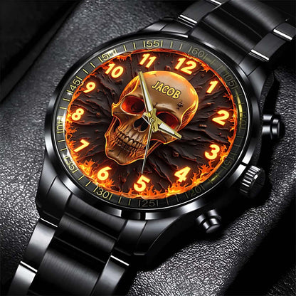Fire Skull - Personalized Skull Hand Watch