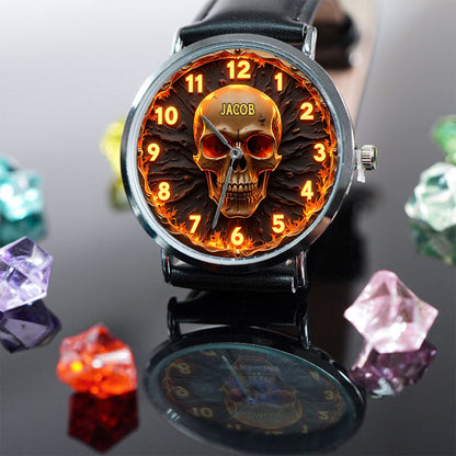 Fire Skull - Personalized Skull Hand Watch