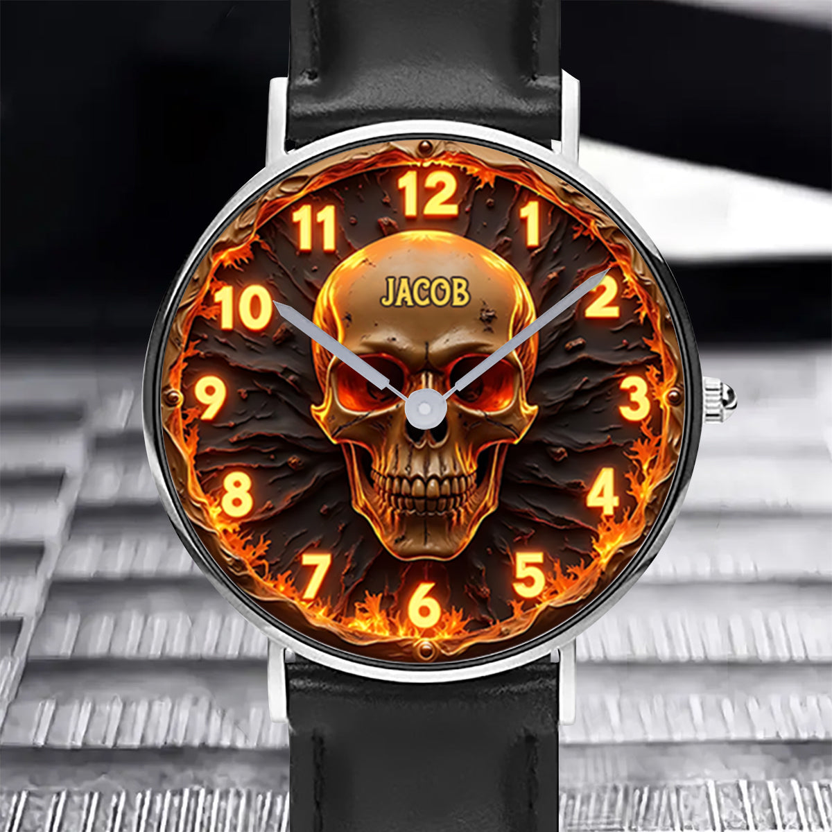 Fire Skull - Personalized Skull Hand Watch