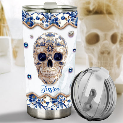 Skull Toile de Jouy - Personalized Skull Tumbler
