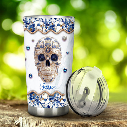 Skull Toile de Jouy - Personalized Skull Tumbler