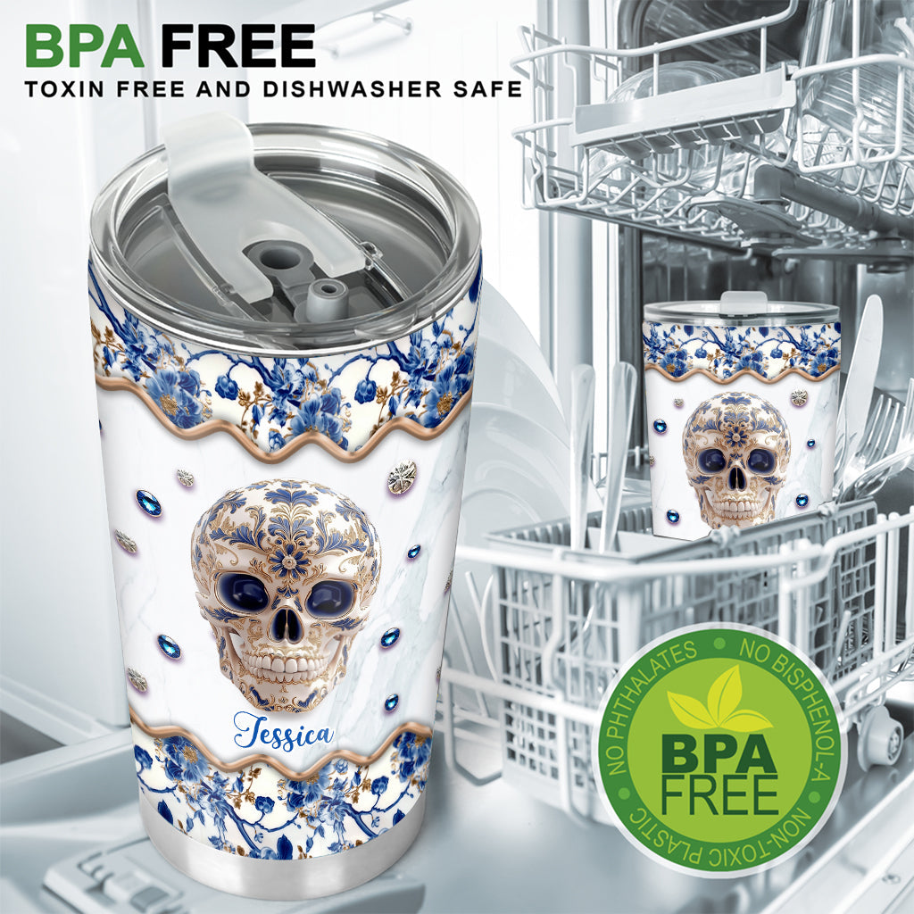 Skull Toile de Jouy - Personalized Skull Tumbler