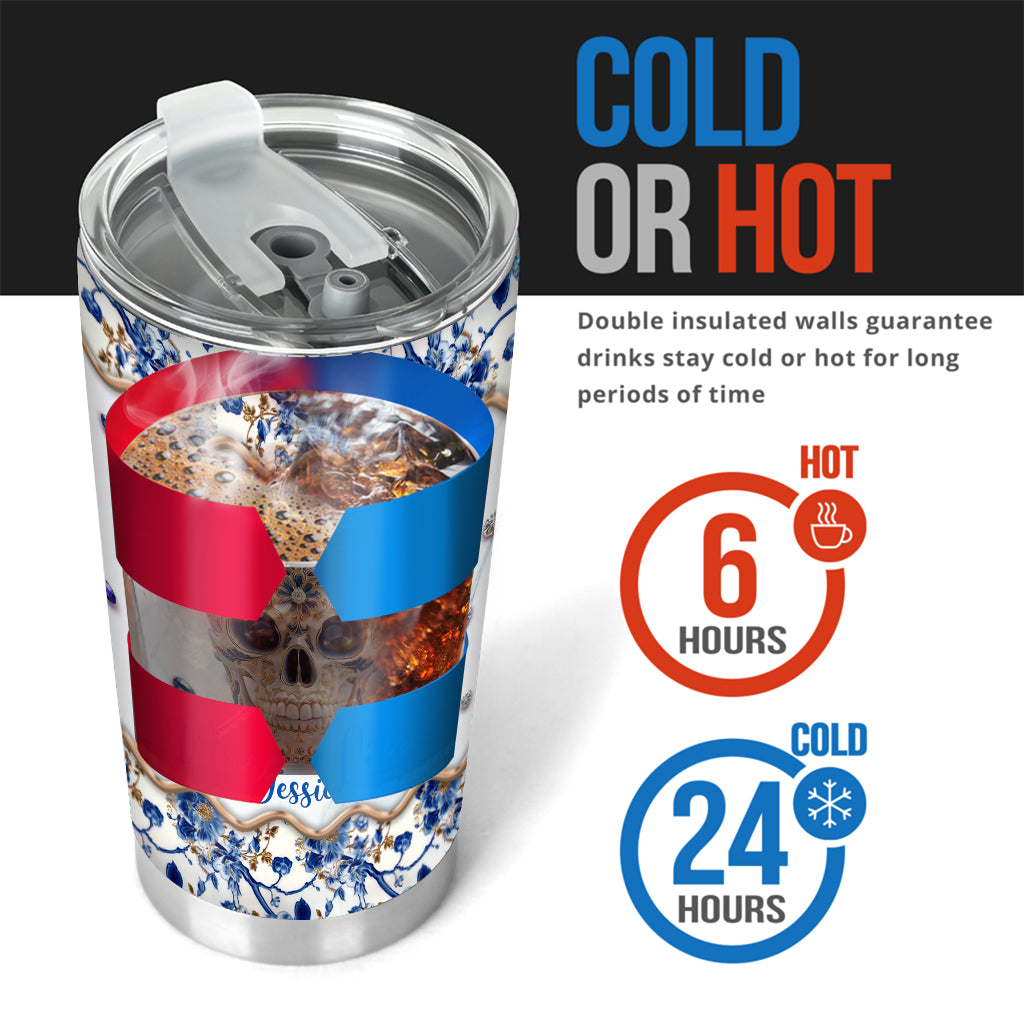 Skull Toile de Jouy - Personalized Skull Tumbler