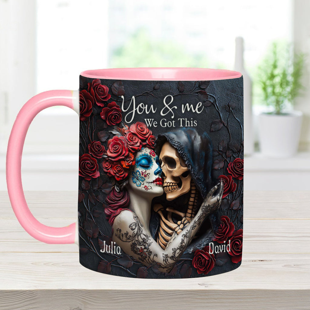 You & Me We Got This - Personalized Skull Accent Mug