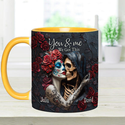 You & Me We Got This - Personalized Skull Accent Mug