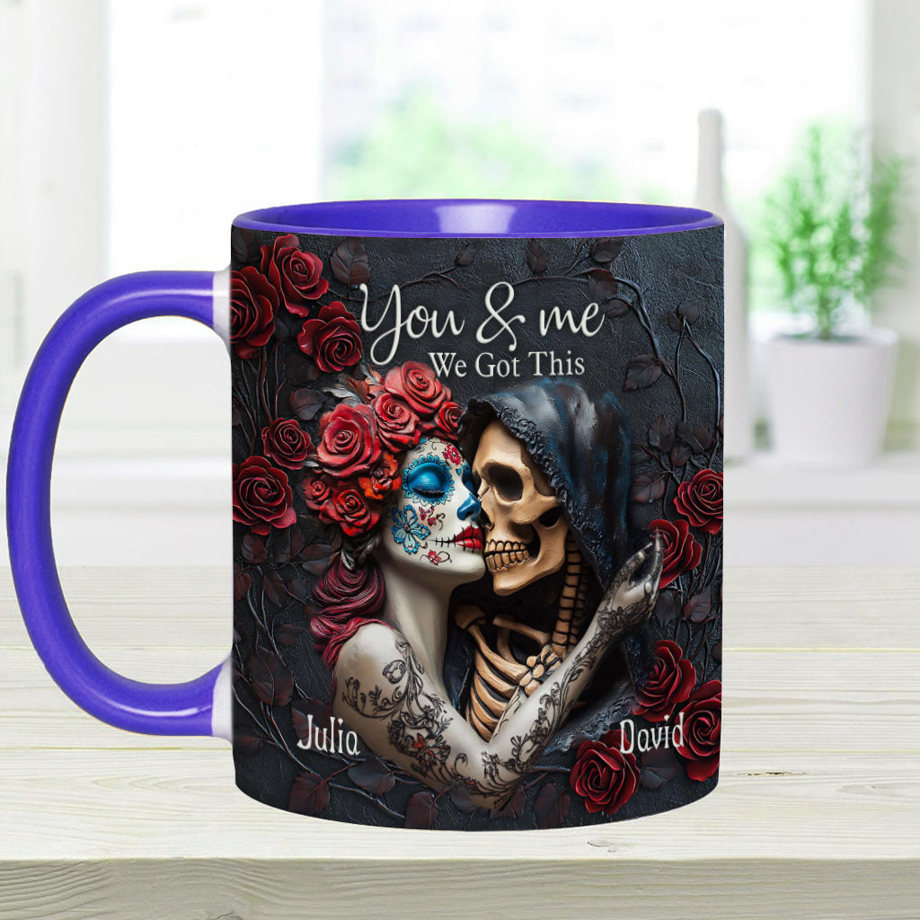 You & Me We Got This - Personalized Skull Accent Mug