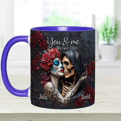 You & Me We Got This - Personalized Skull Accent Mug