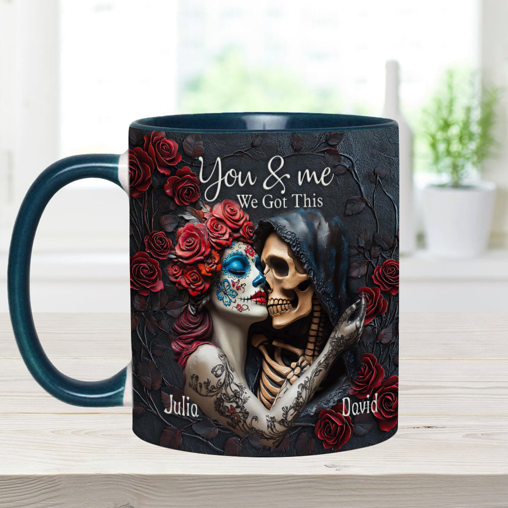 You & Me We Got This - Personalized Skull Accent Mug