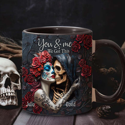 You & Me We Got This - Personalized Skull Accent Mug
