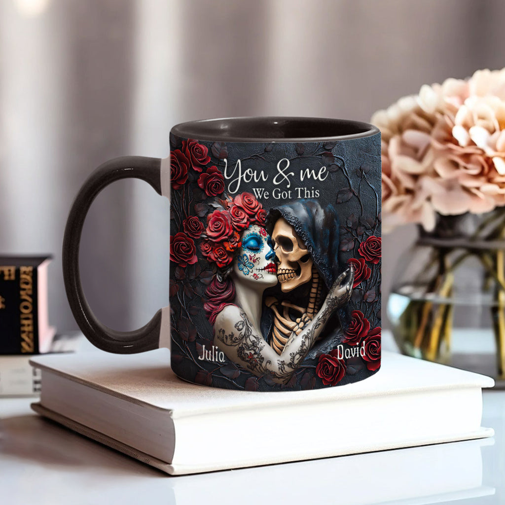 You & Me We Got This - Personalized Skull Accent Mug