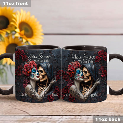 You & Me We Got This - Personalized Skull Accent Mug