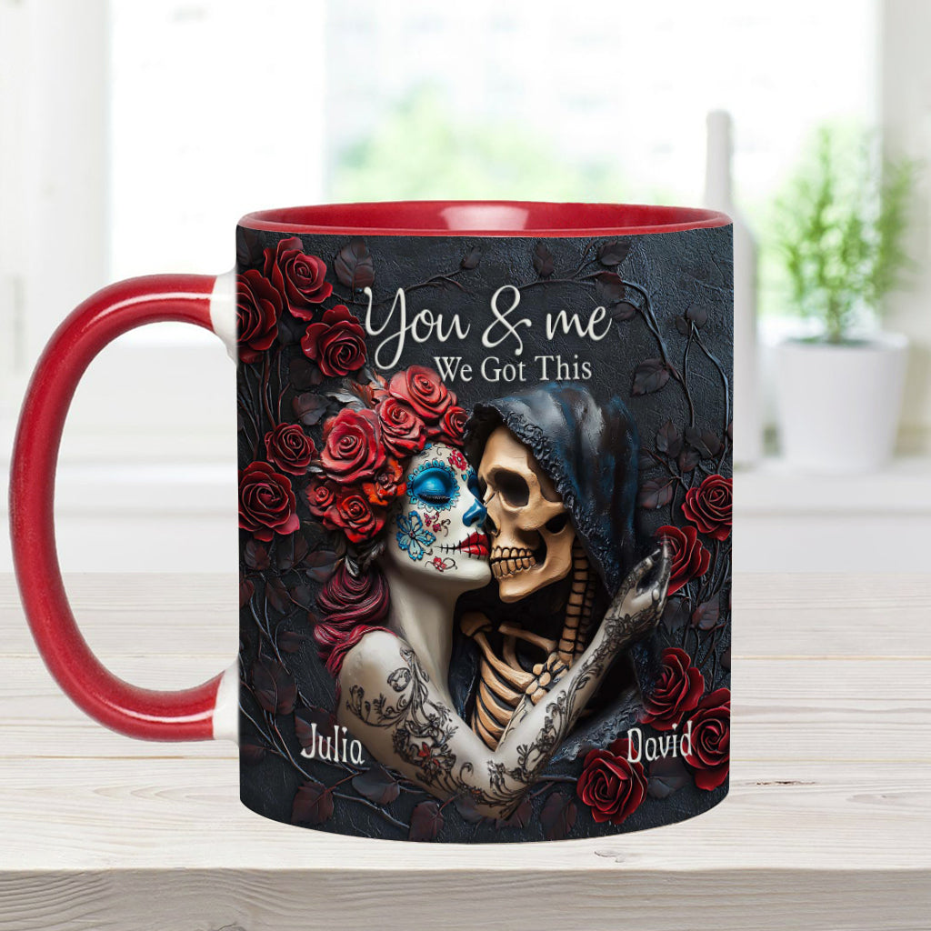 You & Me We Got This - Personalized Skull Accent Mug