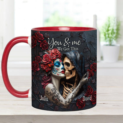 You & Me We Got This - Personalized Skull Accent Mug