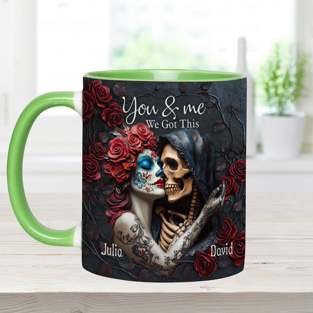 You & Me We Got This - Personalized Skull Accent Mug