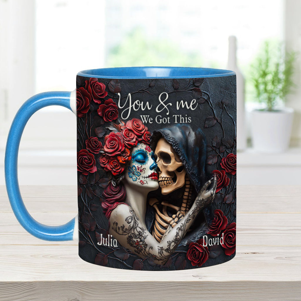 You & Me We Got This - Personalized Skull Accent Mug