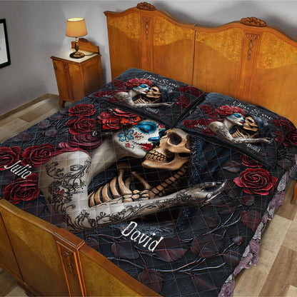 You & Me We Got This - Personalized Skull Quilt Set
