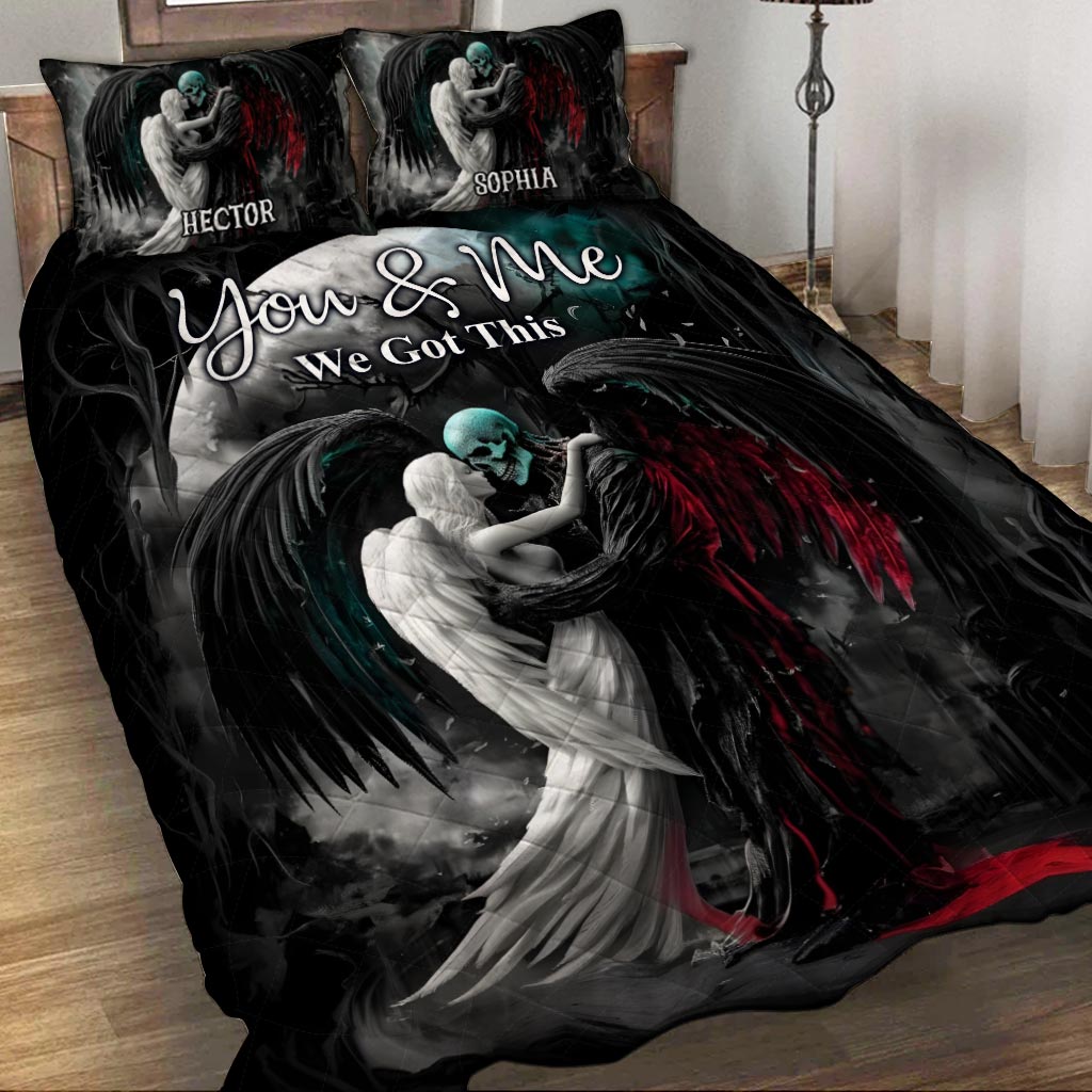 You And Me We Got This - Personalized Skull Quilt Set