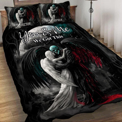 You And Me We Got This - Personalized Skull Quilt Set