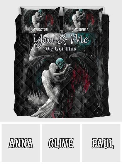 You And Me We Got This - Personalized Skull Quilt Set