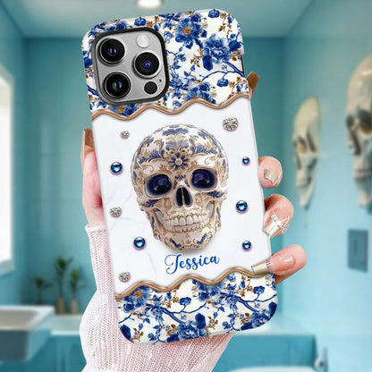 Skull Toile de Jouy - Personalized Skull Full Print Phone Case