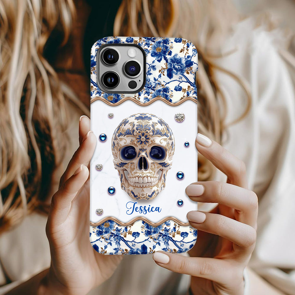 Skull Toile de Jouy - Personalized Skull Full Print Phone Case