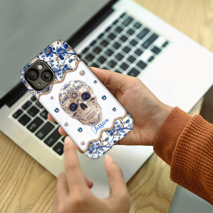 Skull Toile de Jouy - Personalized Skull Full Print Phone Case