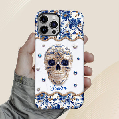 Skull Toile de Jouy - Personalized Skull Full Print Phone Case