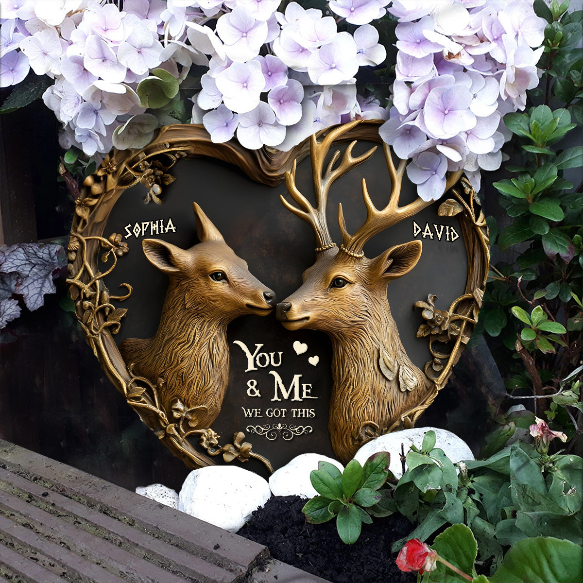 You & Me We Got This - Personalized Hunting Heart Shaped Stone